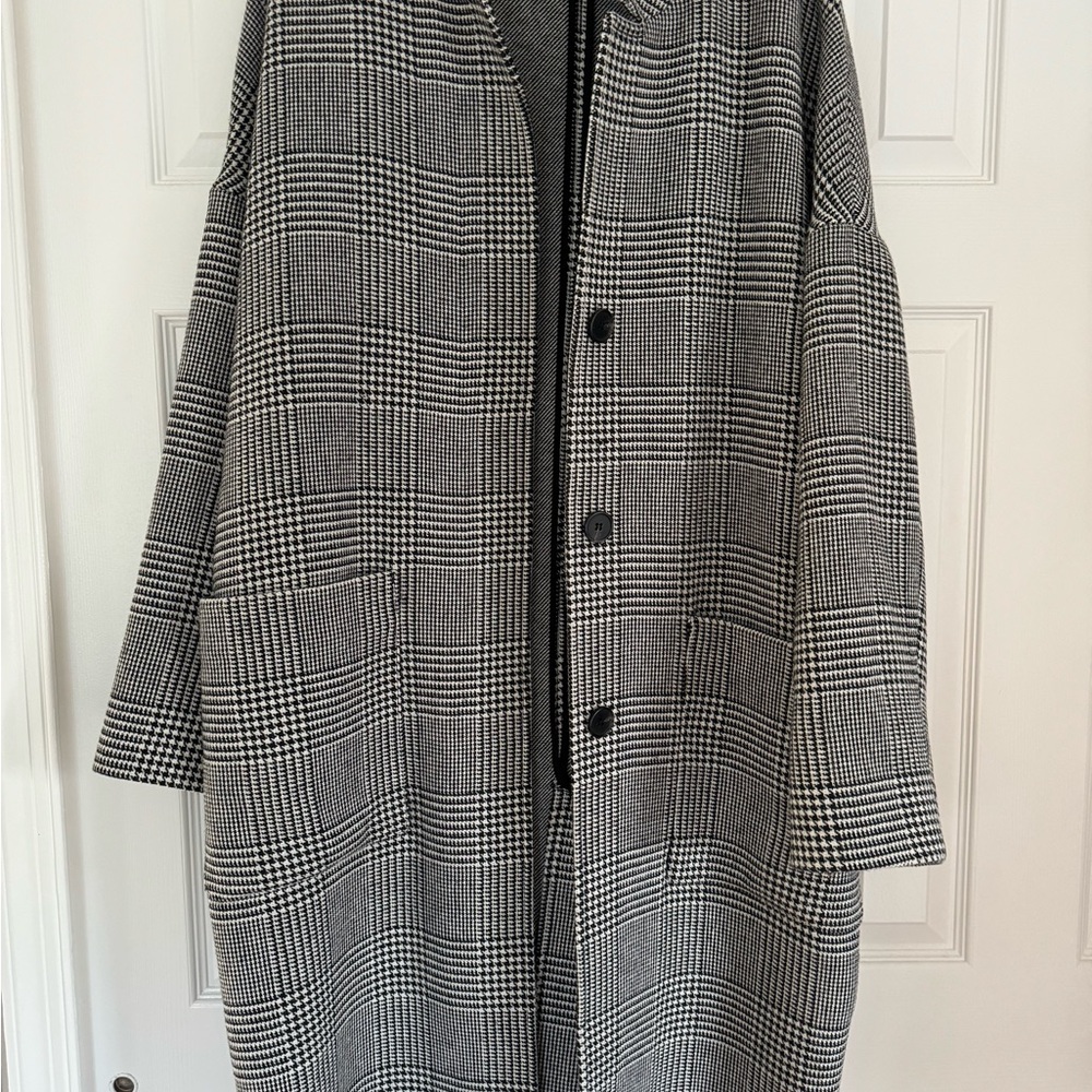 ALLSAINTS Oversized Houndstooth Plaid Coat